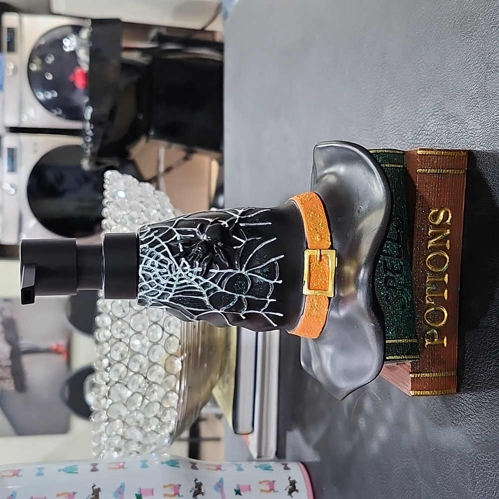 HALLOWEEN WITCH HAT on BOOKS SOAP DISPENSER